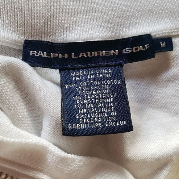 Ralph Lauren Golf navy gold pullover half zip M - Picture 4 of 5